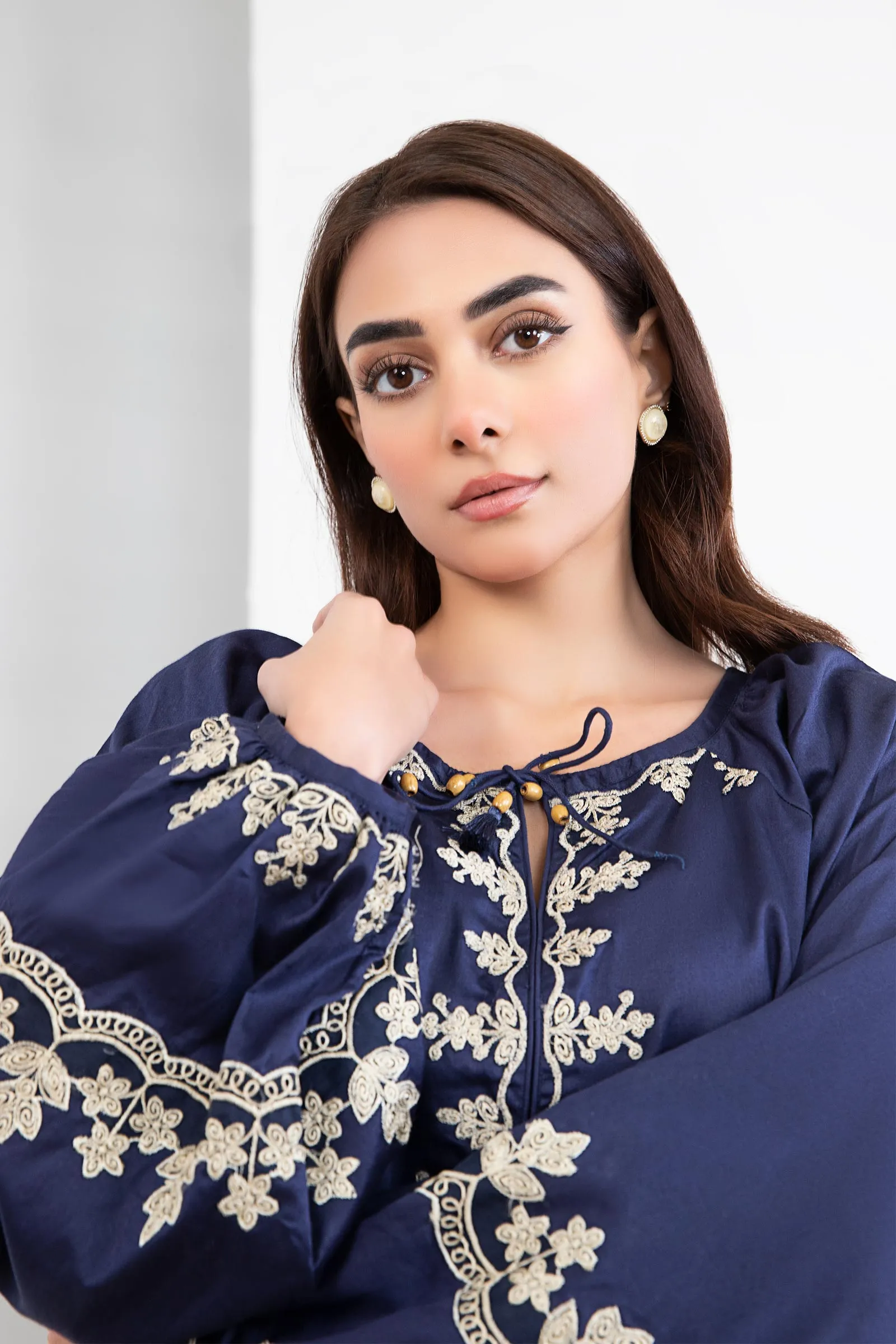 Embroidered Arabic Lawn Tunic Dress | MB-EF24-200