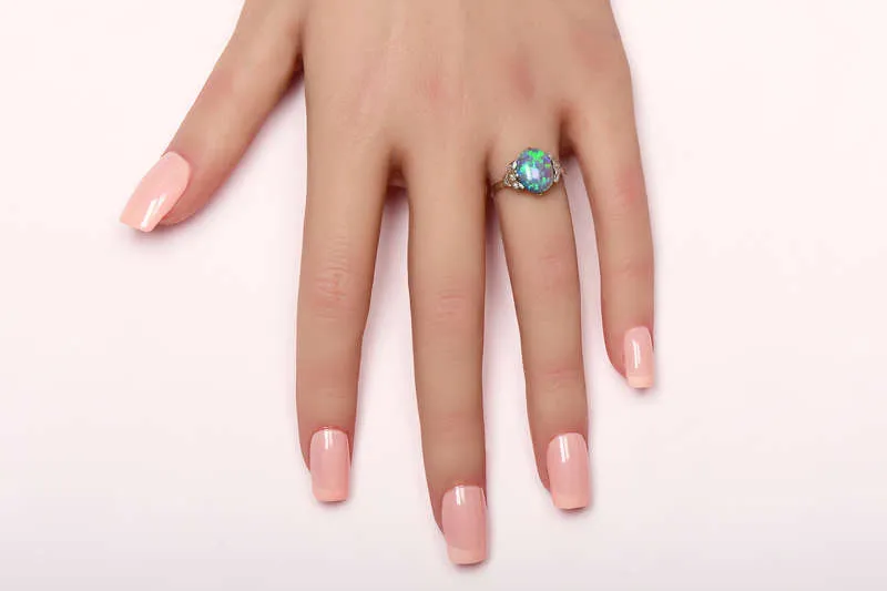 Symphony of Color - Australian Black Opal Diamond Ring