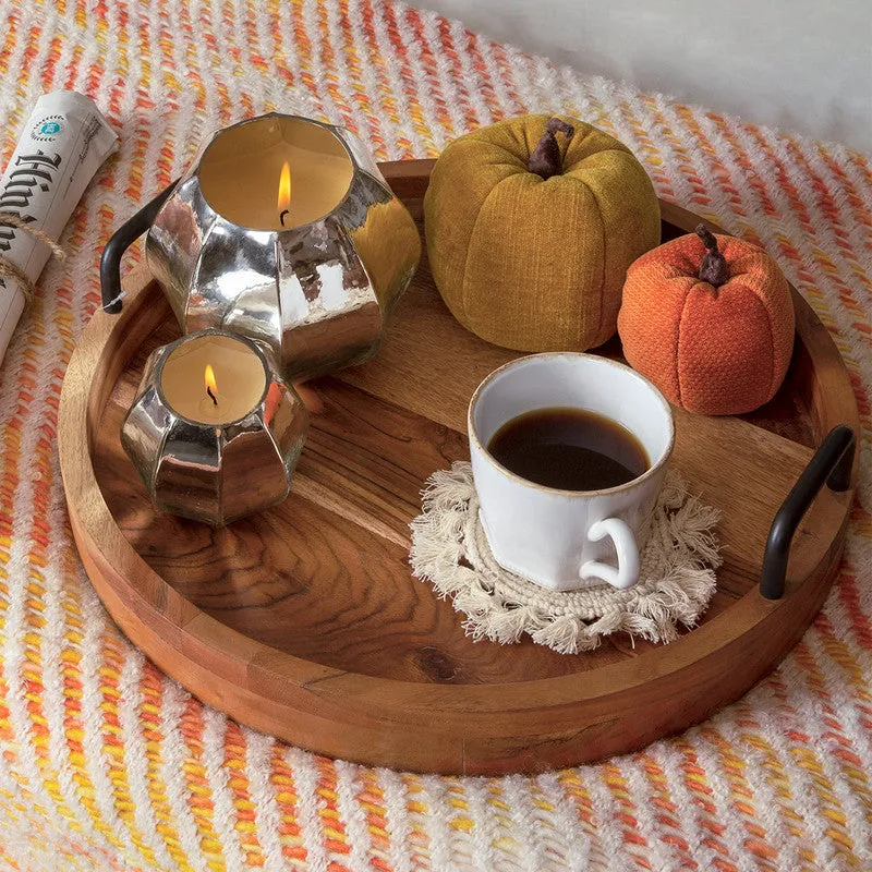 Wooden Daven Tray | Round | Brown